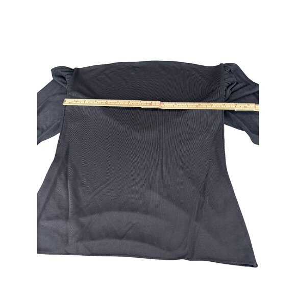 Asymmetrical Black & White Long Sleeve Top By Moda International - Picture 6 of 8